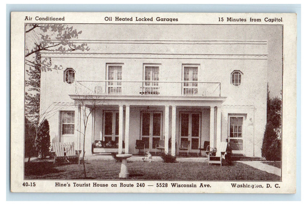 c1940s Oil Heated Locked Garages Washington DC Unposted Vintage Postcard