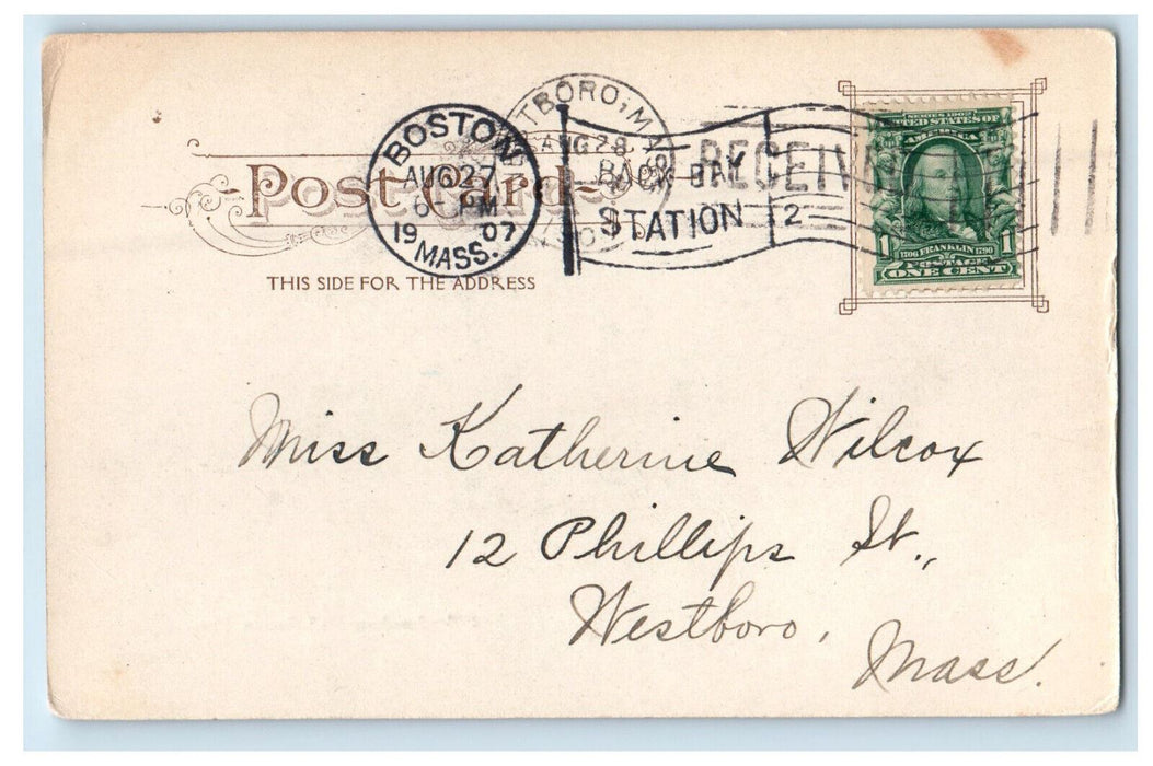 1907 Symphony Hall, Boston Massachusetts MA Posted Antique Postcard