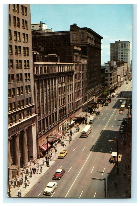 Euclid Avenue Cleveland Ohio c1950's Vintage Antique Postcard