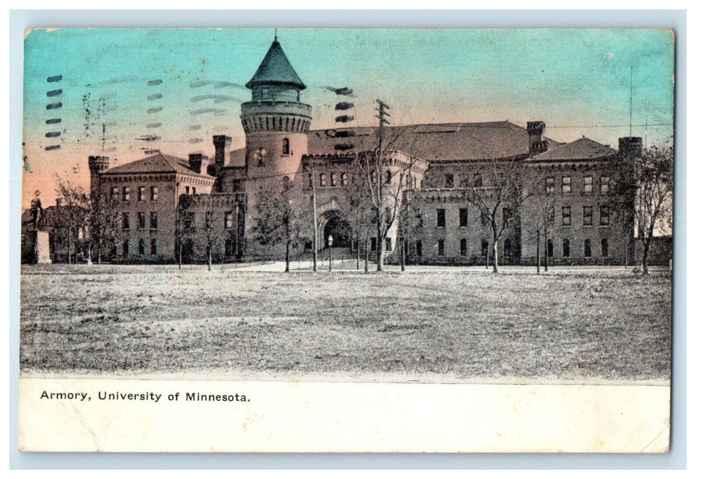 1909 Armory University of Minnesota MN Posted Antique Postcard