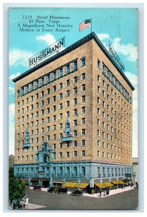 1935 Magnificent New Hostelry Hotel Hussman El Paso Texas TX Postcard