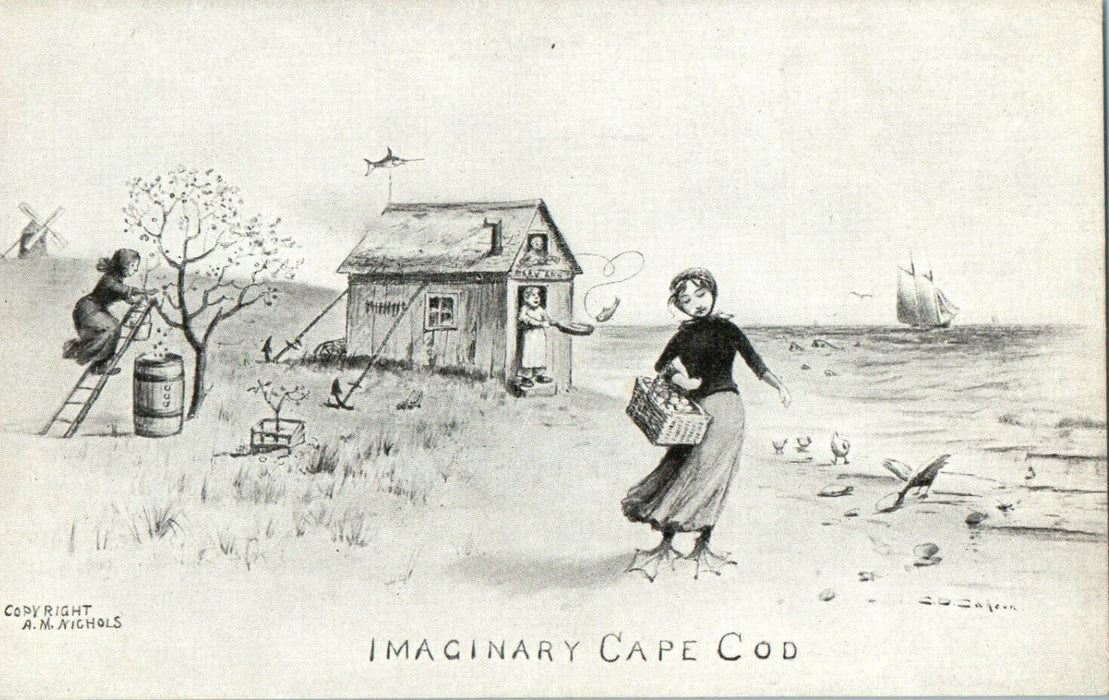 c1905s Sketched Imaginary Cape Cod View Massachusetts MA Unposted Postcard