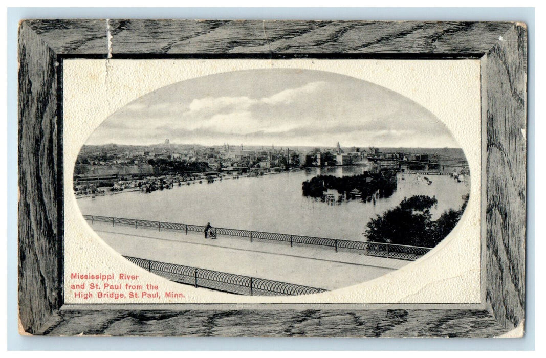 c1910 Mississippi River & St. Paul From The High Bridge Minnesota MN Postcard