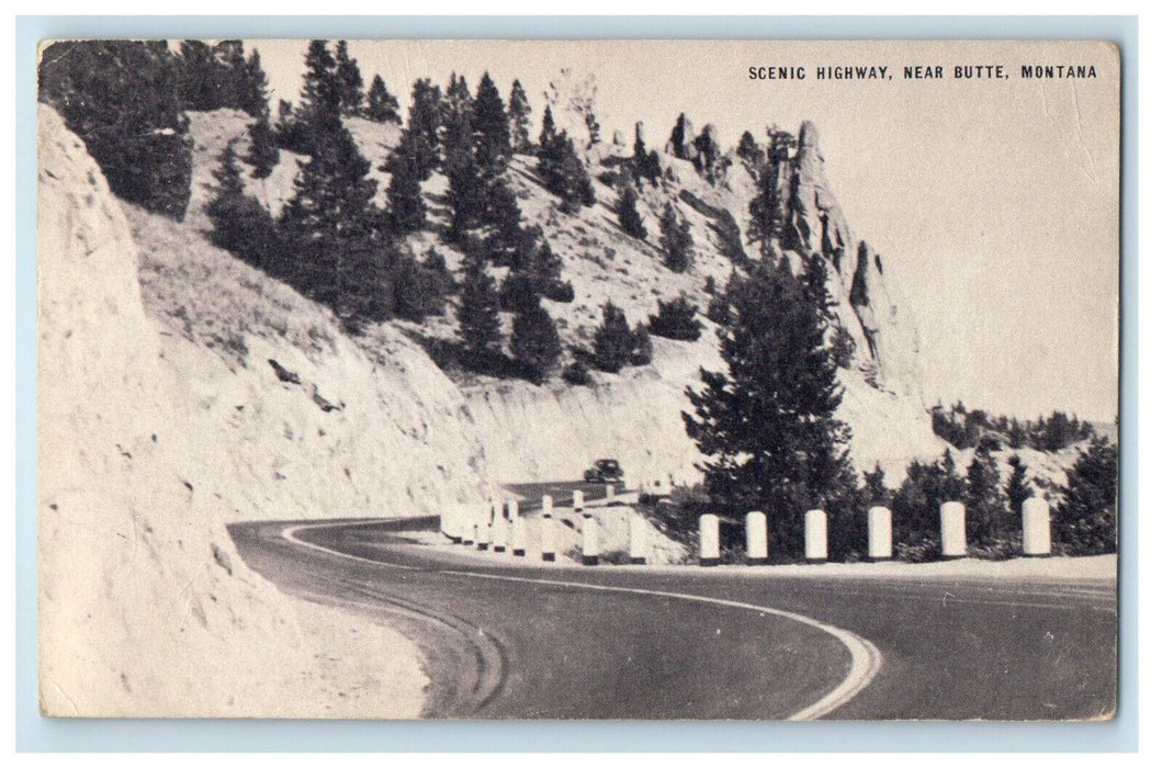 1949 Scenic Highway Near Butte Montana MT Posted Vintage Postcard