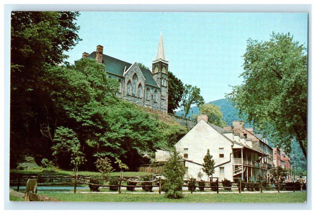 c1960s St Peter's Church, Harper's Ferry, West Virginia WV Unposted Postcard