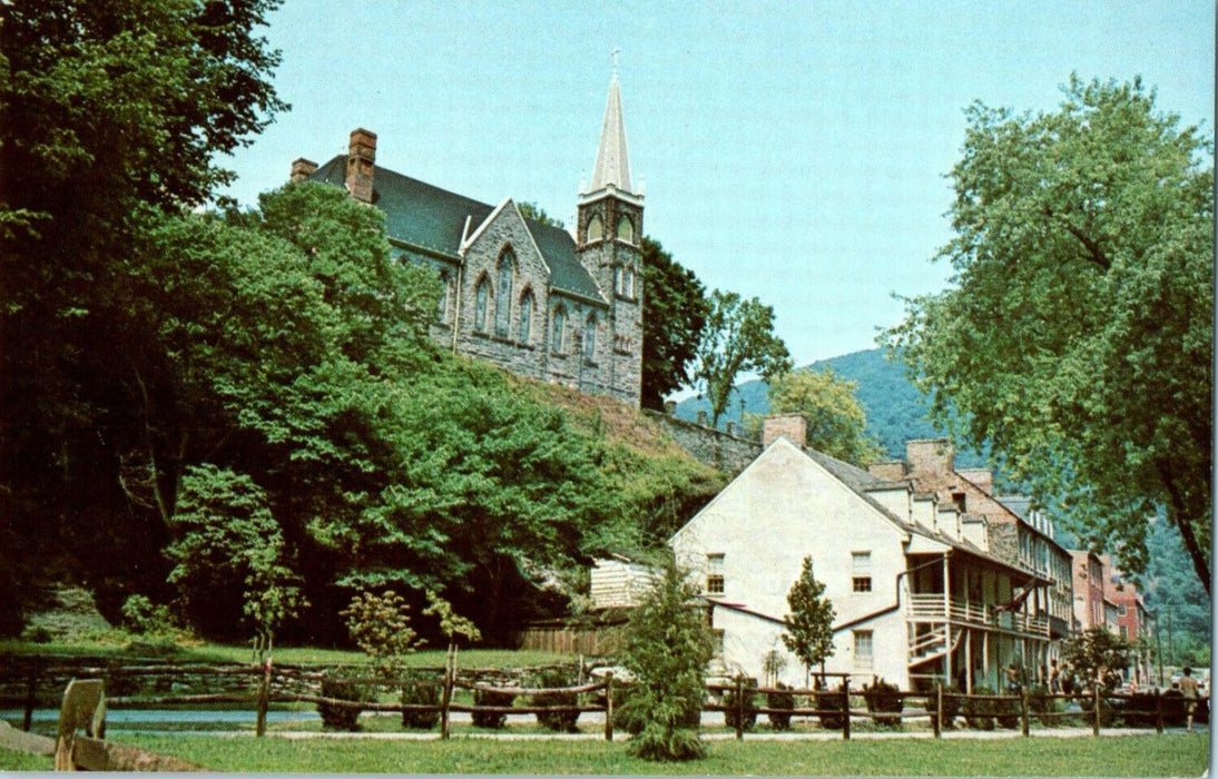 c1960s St Peter's Church, Harper's Ferry, West Virginia WV Unposted Postcard