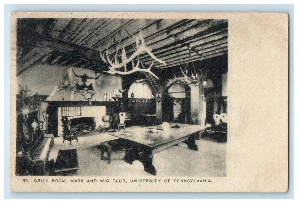 1909 Grill Room Mask and Wig Club, University of Pennsylvania PA Postcard