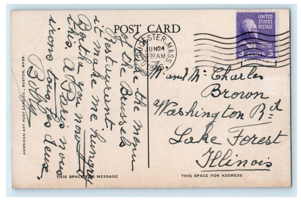 1946 Drying Fish,Gloucester, Massachusetts MA Posted Vintage Postcard