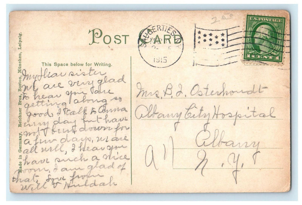 1915 Interior of Kings Chapel, Boston, Massachusetts MA Unposted Postcard