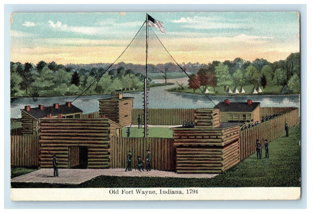 c1910 View of Old Fort Wayne Indiana IN Unposted Antique Postcard