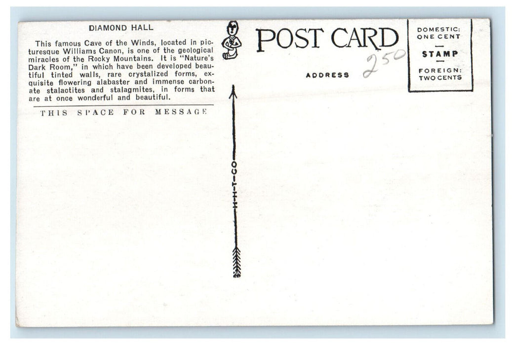 c1950s Diamond Hall Cave of the Winds Manitou Colorado CO Unposted Postcard