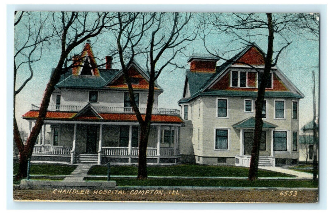 Chandler Hospital Compton Illinois 1911 Vintage Antique Postcard