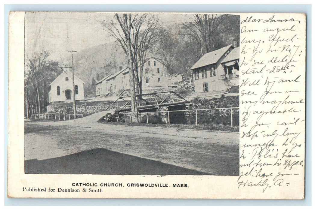 1907 Griswoldville Catholic Church Massachusetts MA Antique Postcard