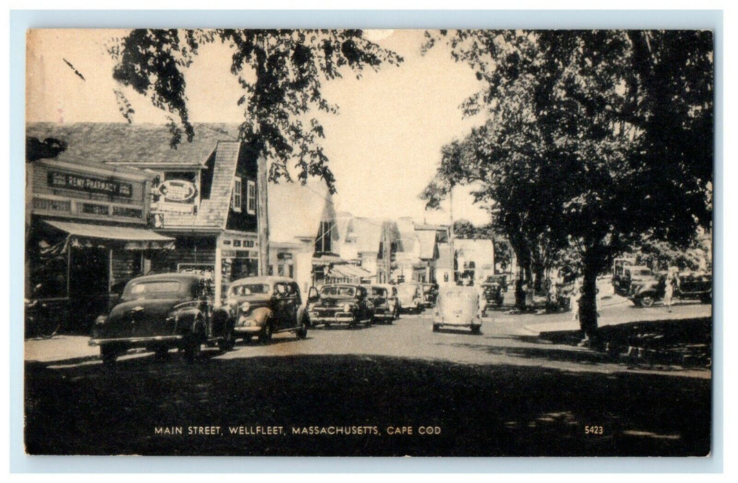 1954 Vintage Cars, Main Street, Wellfleet, Cape Cod Massachusetts MA Postcard