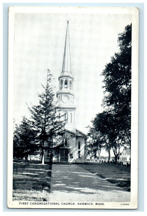 The First Congregational Church Harwich Massachusetts MA Vintage Postcard