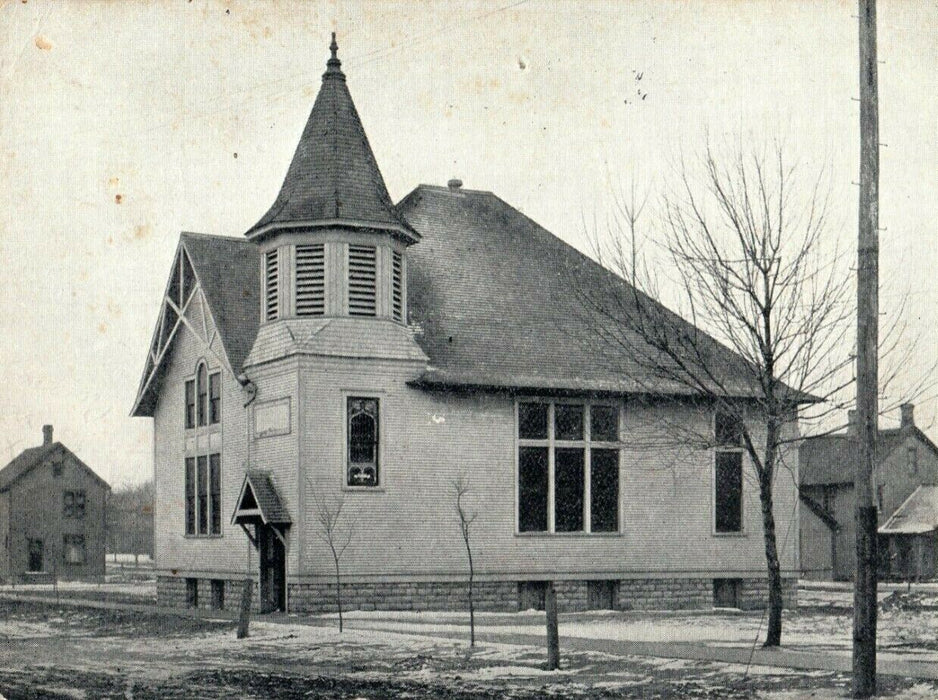 West Side Church Dixon Illinois 1906 Malden Vintage Antique Postcard