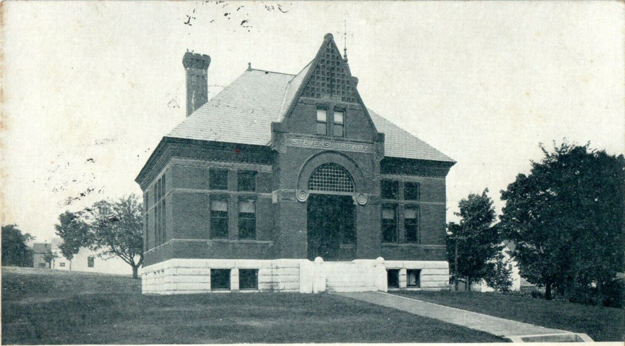 c1906s Stevens Library, Ashburnham Massachusetts MA Posted Antique Postcard