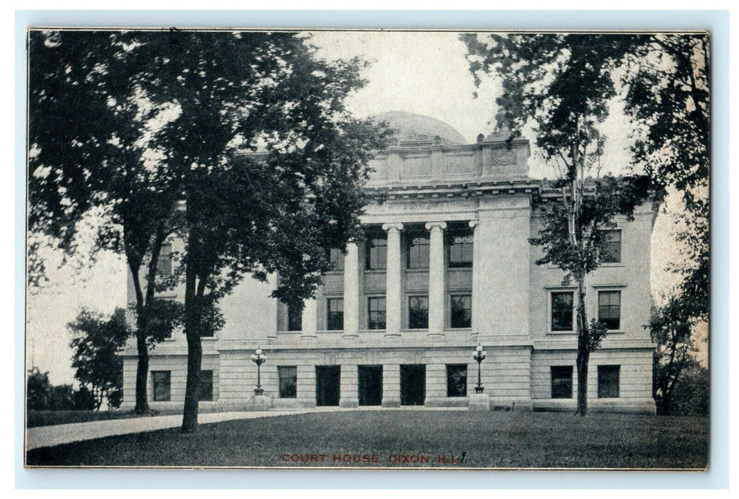 Lee County Court House Dixon Illinois 1914 Vintage Antique Postcard