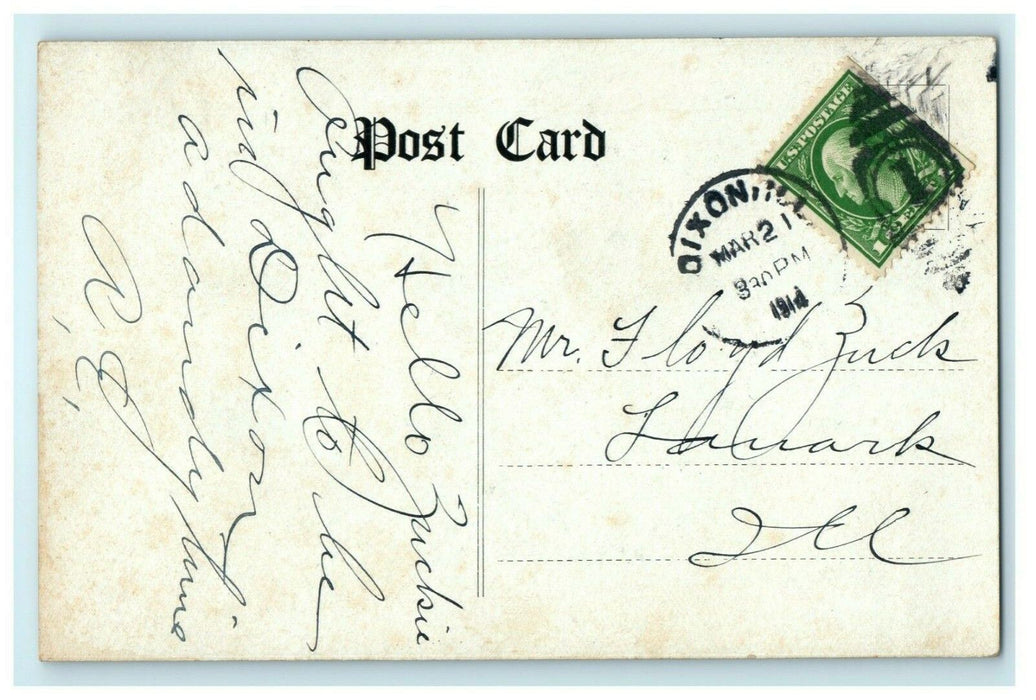 Lee County Court House Dixon Illinois 1914 Vintage Antique Postcard