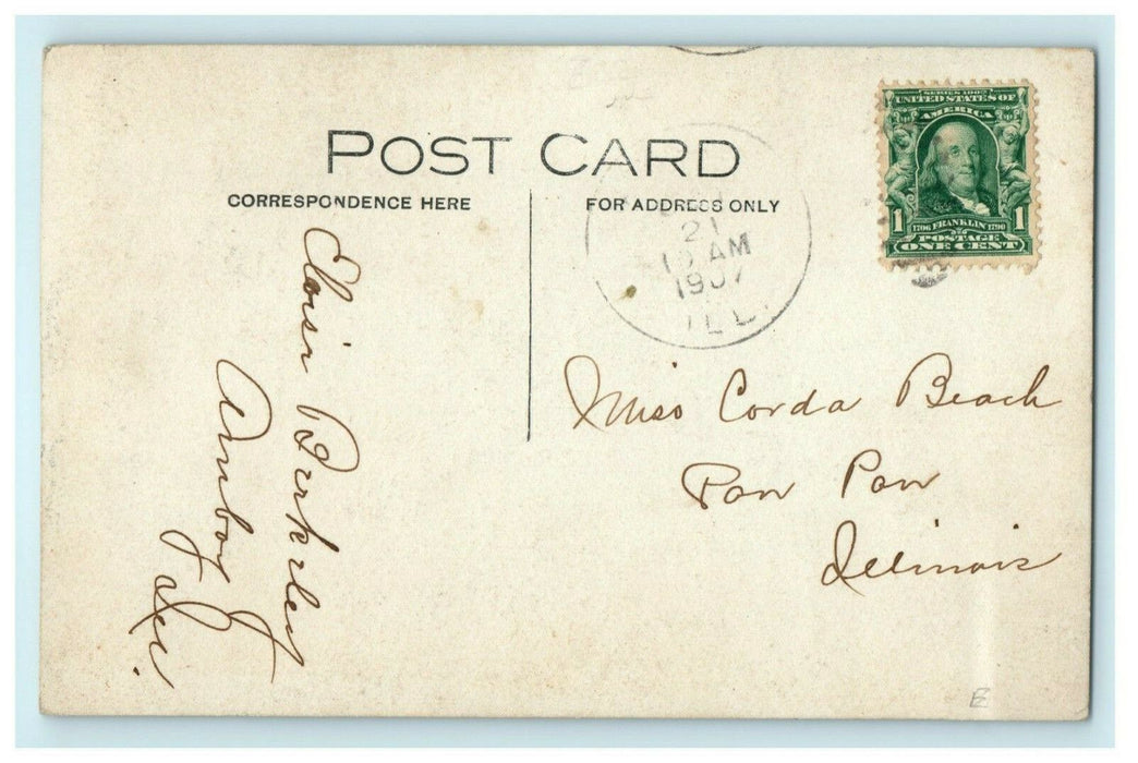 The City Schools of Amboy Illinois 1907 RPPC Photo Vintage Antique Postcard
