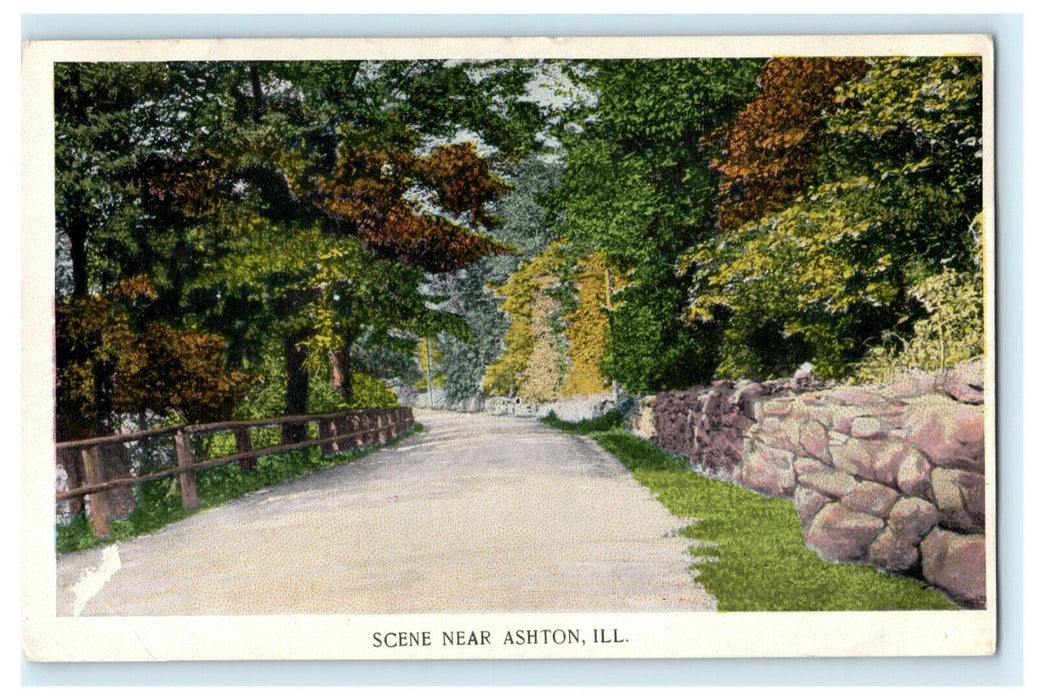 Scene Near Ashton Illinois 1914 Belvidere Road Vintage Antique Postcard