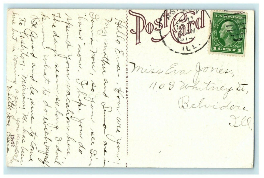 Scene Near Ashton Illinois 1914 Belvidere Road Vintage Antique Postcard
