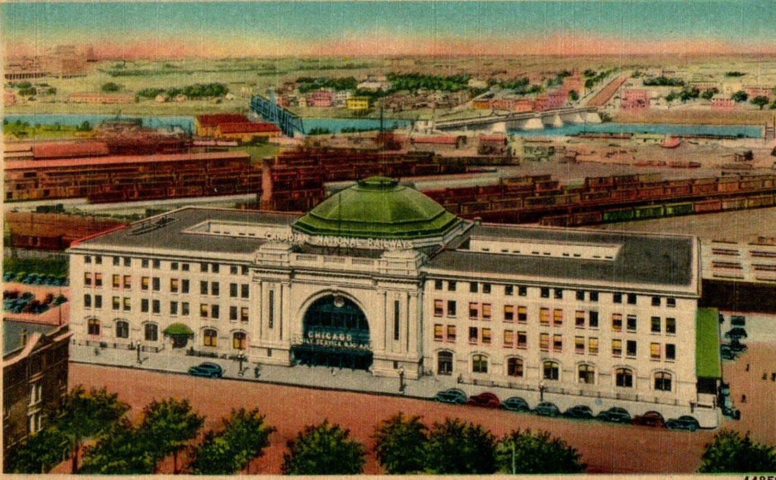 c1940s The Union Station, Winnipeg, Manitoba, Canada Posted Vintage Postcard