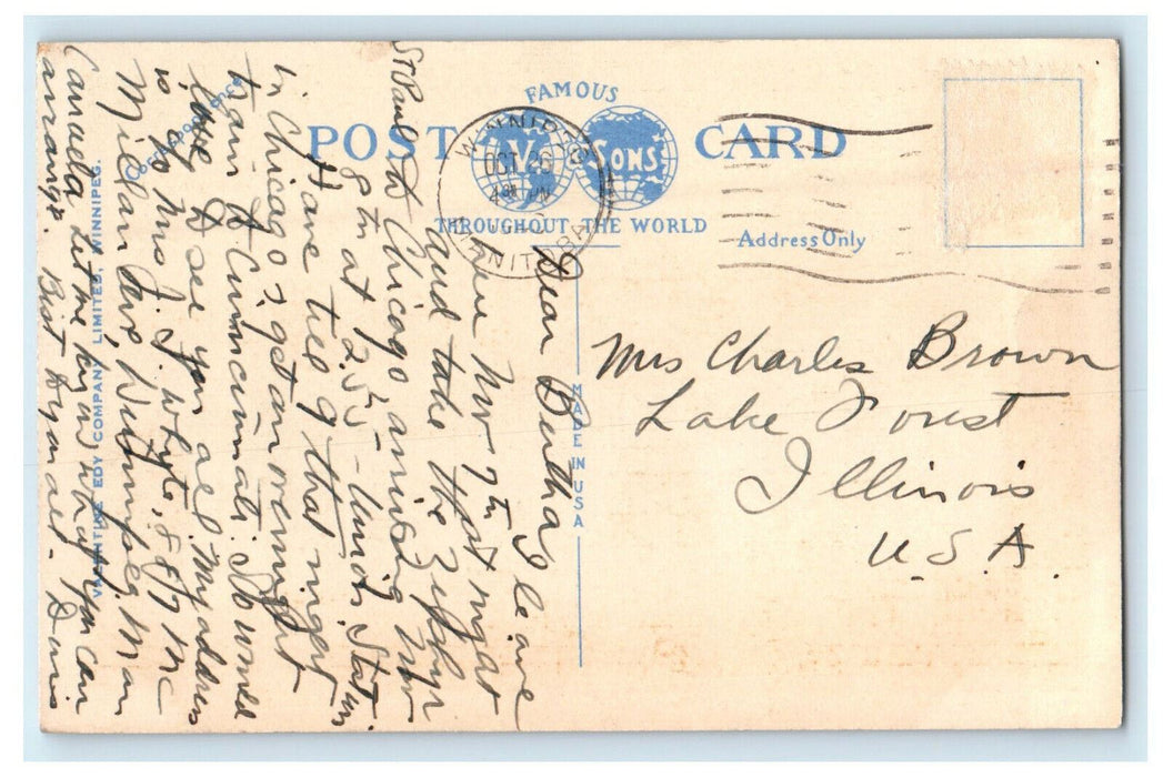 c1940s The Union Station, Winnipeg, Manitoba, Canada Posted Vintage Postcard