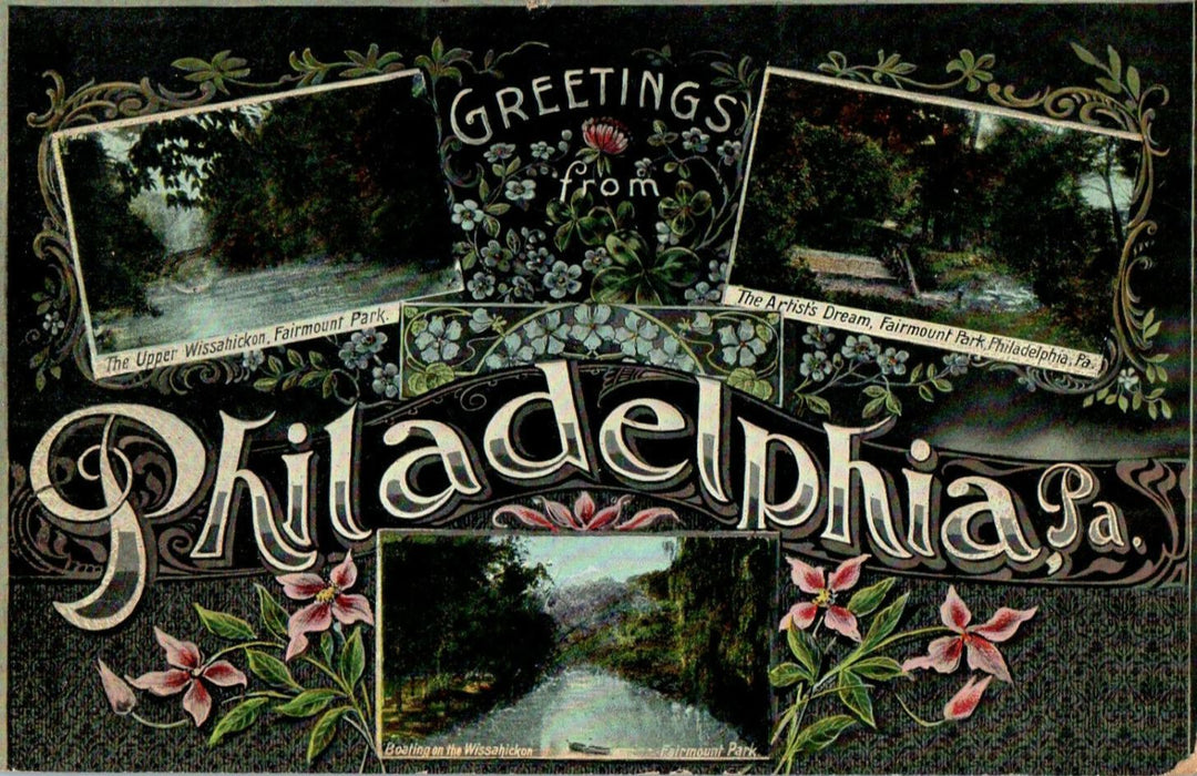 1909 Multiview, Greetings from Philadelphia Pennsylvania PA Cancel Postcard