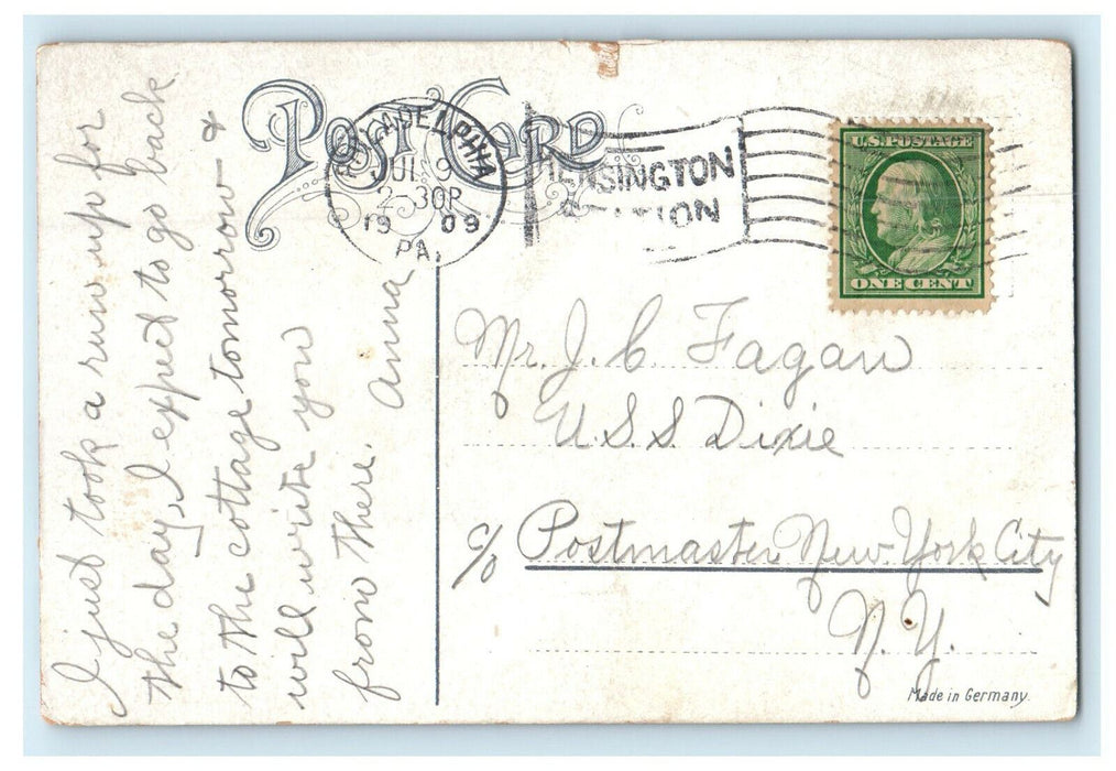 1909 Multiview, Greetings from Philadelphia Pennsylvania PA Cancel Postcard