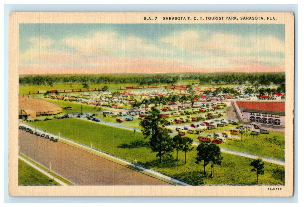 c1930s Sarasota T.C.T. Tourist Park, Sarasota Florida FL Unposted Postcard