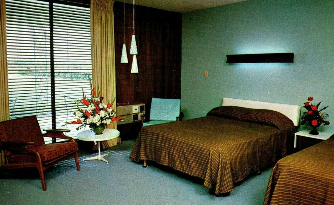 c1950's Howard Johnson's Motor Lodge Palm Beach Florida FL Room View Postcard