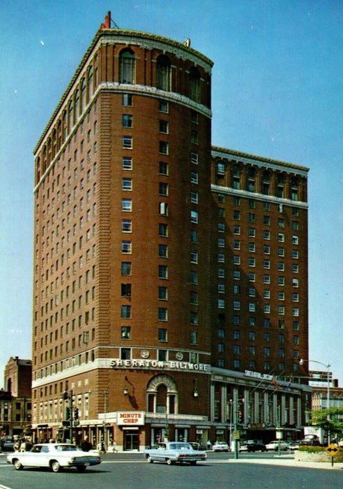 Sheraton Biltmore Hotel Building Street View Providence Rhode Island RI Postcard