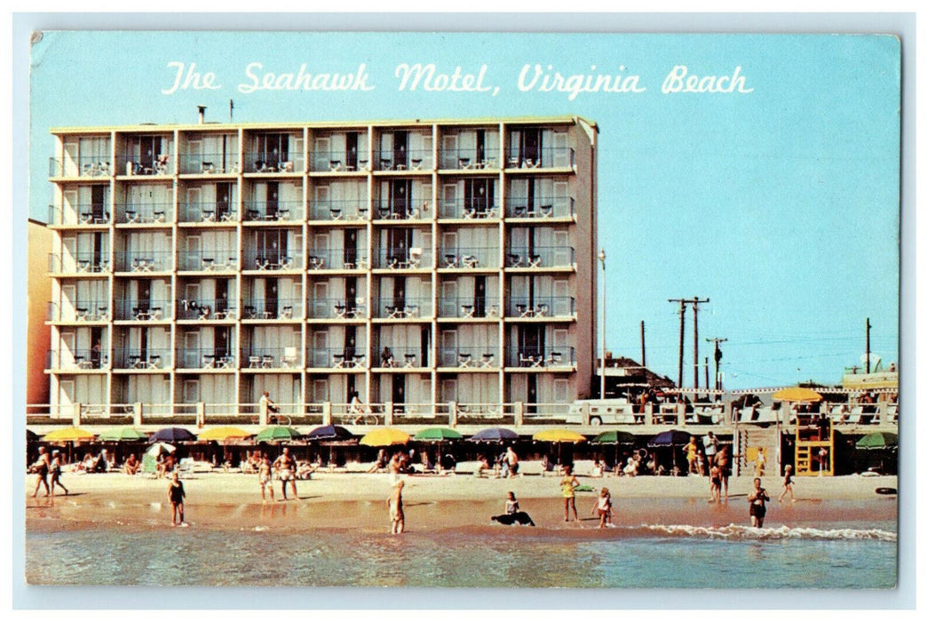 1966 The Seahawk Motel, Virginia Beach, Virginia VA Posted Cancel Postcard