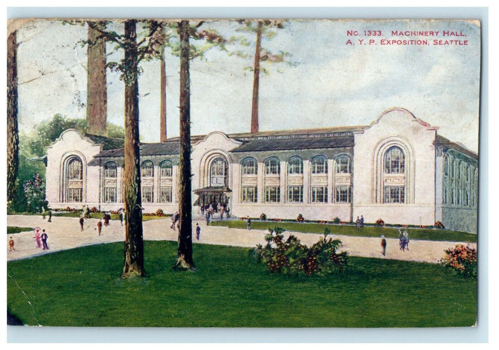 c1910's Machinery Hall A.Y.P Exposition Seattle Washington Antique Postcard