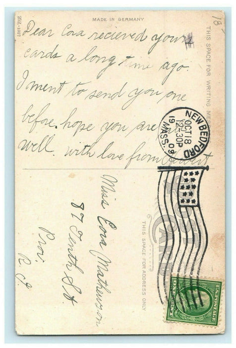 1909 Purchase St. North from Union Street New Bedford Massachusetts MA Postcard