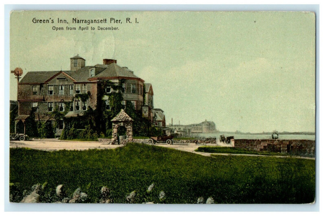 1910 View Of Green's Inn Narragansett Pier Rhode Island R.I Antique Postcard