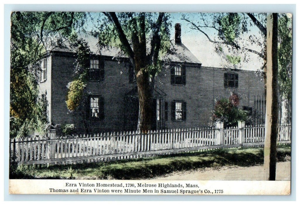 1916 Ezra Vinton Homestead, Melrose Highlands Massachusetts MA Postcard
