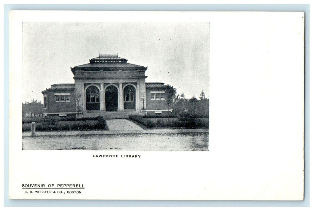 c1905s Lawrence Library, 15 Main St. Pepperell, Massachusetts MA Postcard