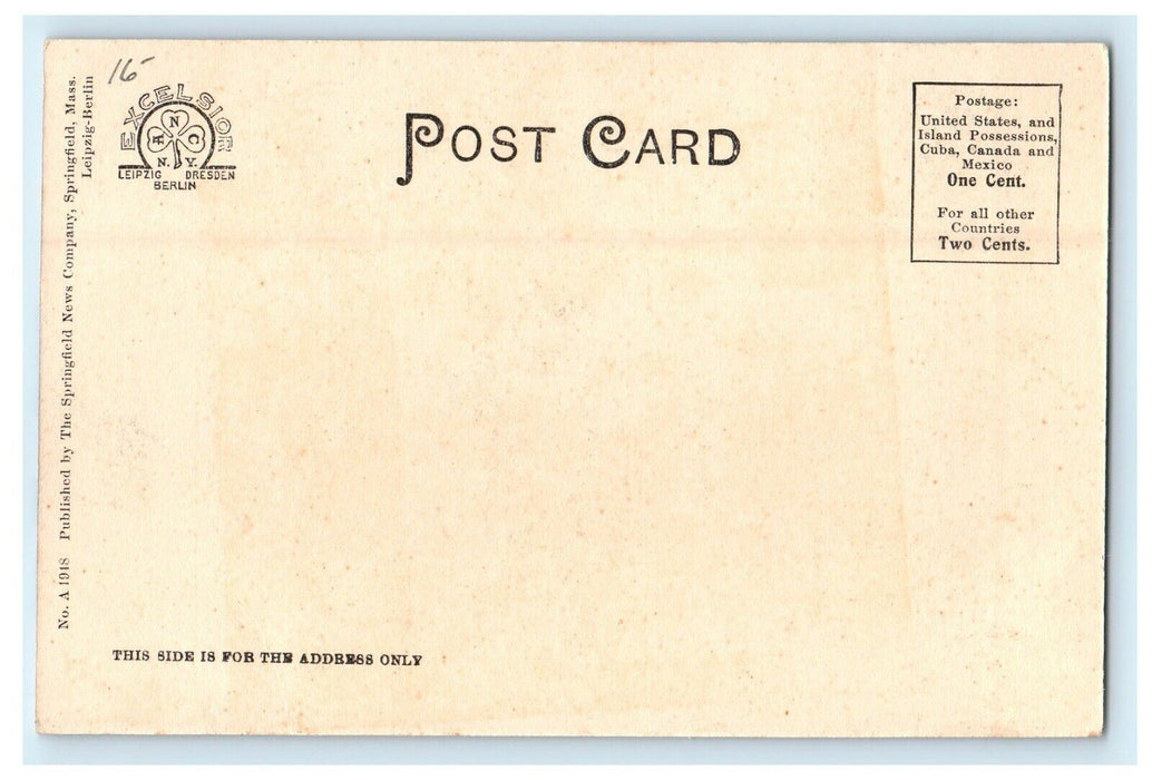 1905 Scene at Main Street, Monson, Massachusetts MA Antique Postcard