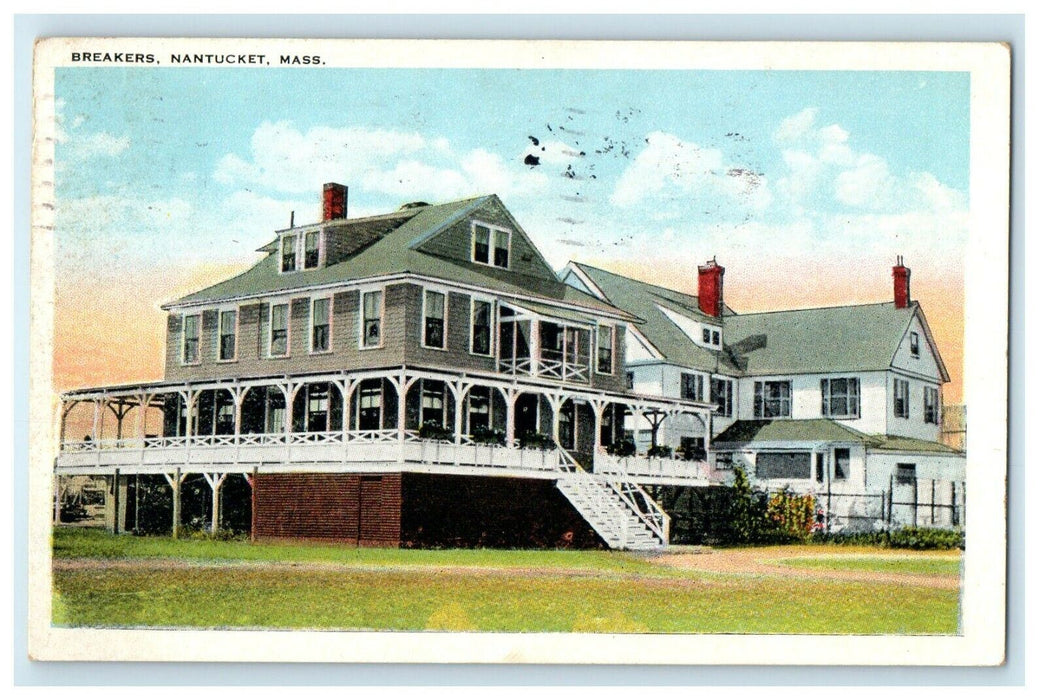 1927 View Of Breakers House Nantucket Massachusetts MA Posted Vintage Postcard