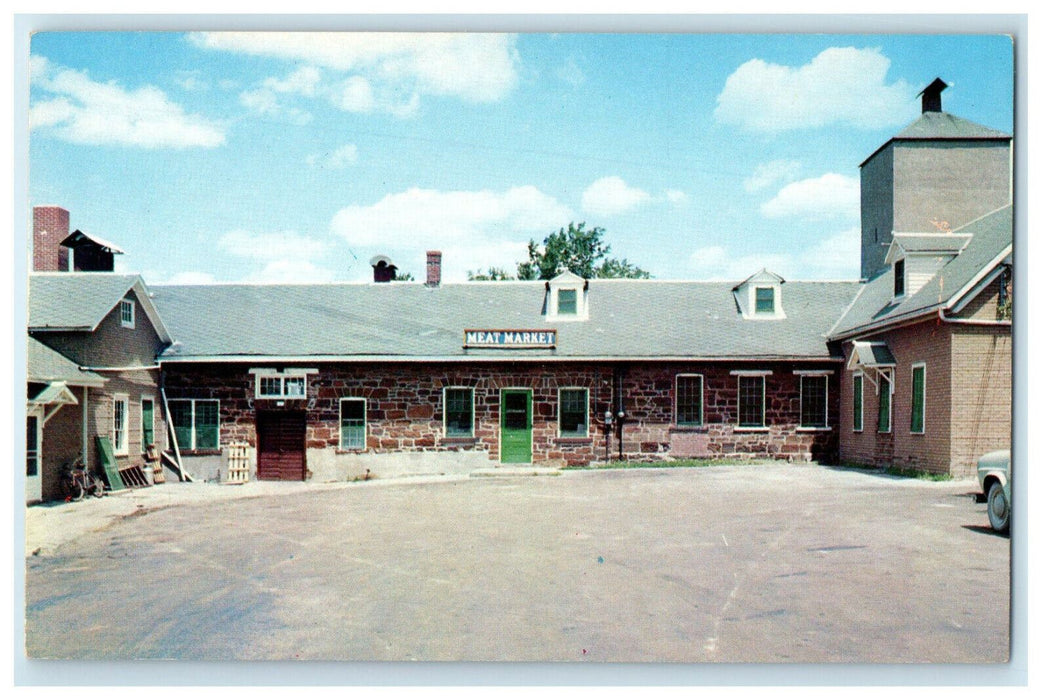 c1950 Meat Market Amana Iowa IA Home of Westphalian Sugar Cured Hams Postcard