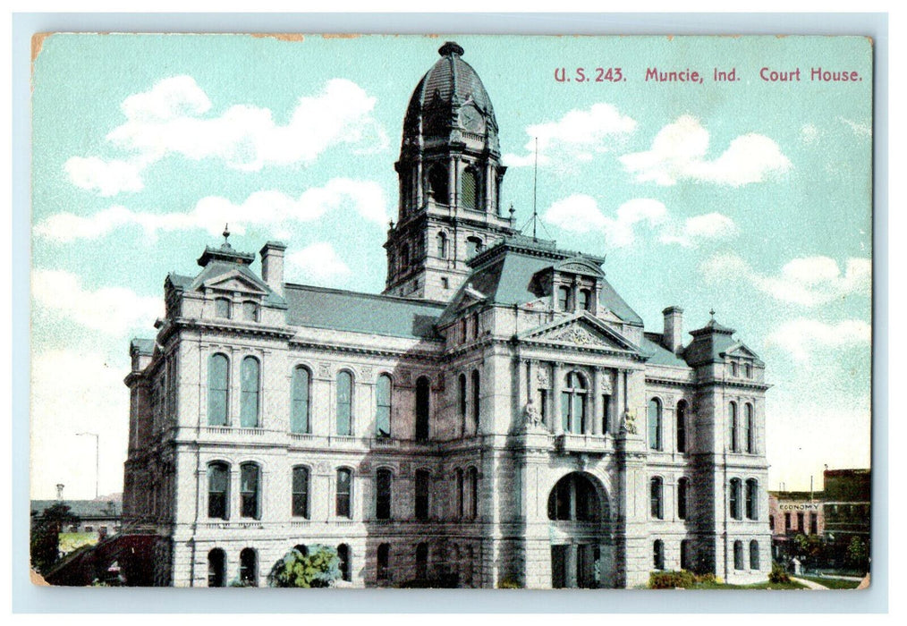c1910s View of Court House Muncie Indiana IN Unposted Antique Postcard
