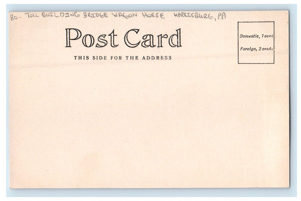 Toll Building Bridge Wagon Horse Harrisburg Pennsylvania PA RPPC Photo Postcard