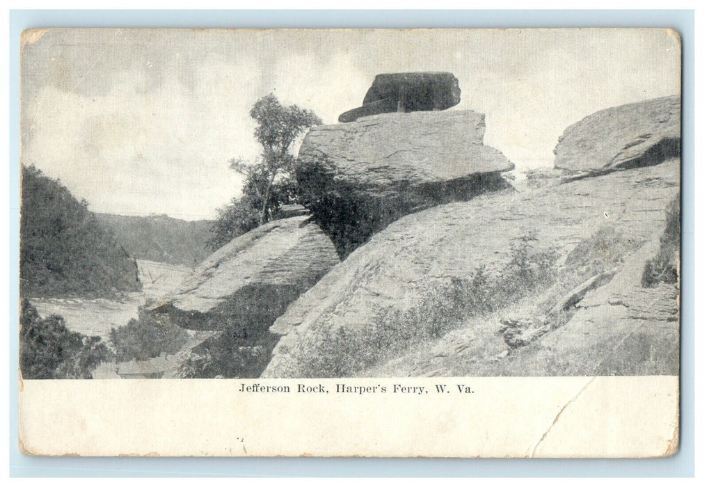 1909 Jefferson Rock, Harpers Ferry, West Virginia WV Posted Antique Postcard