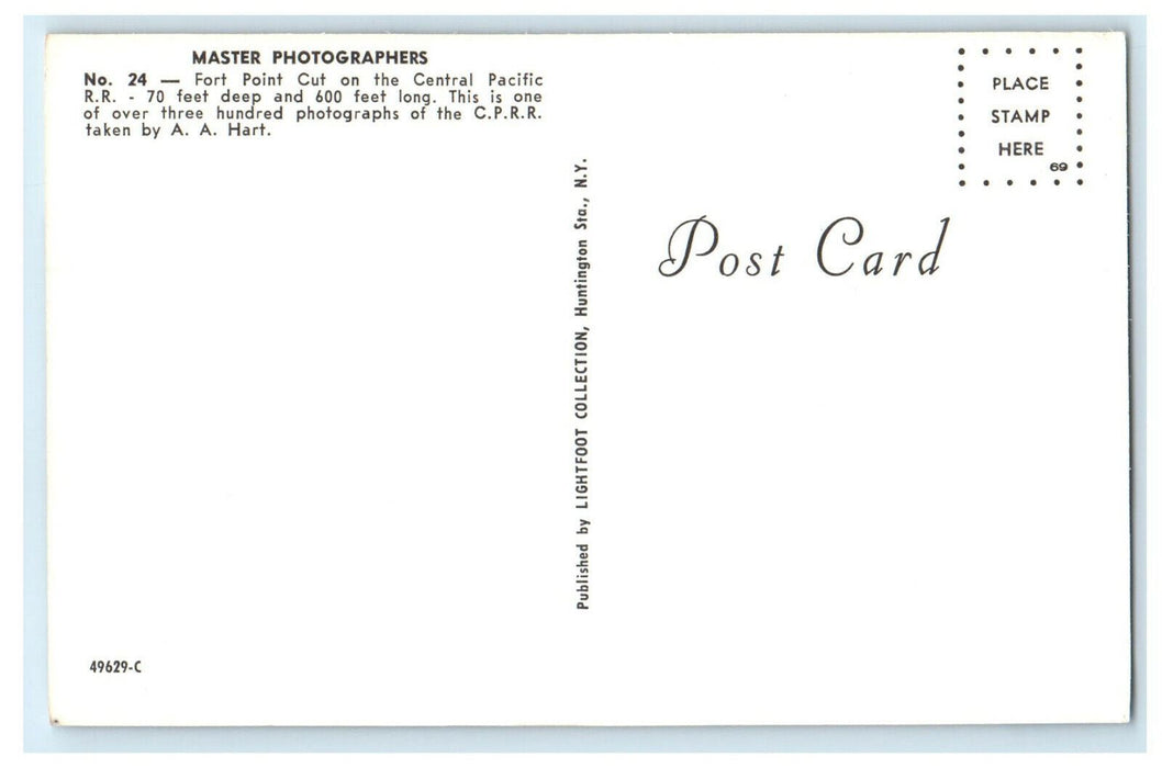 c1960 Master Photographers Fort Point Cut on Central Pacific Railroad Postcard