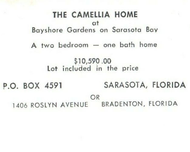 c1950's The Century Home At Bayshore Gardens On Sarasota Bay Florida FL Postcard