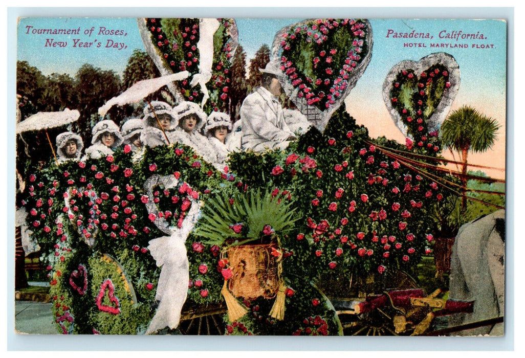 c1910s Tournament of Roses Parade New Year's Day Pasadena California CA Postcard