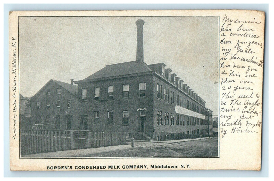 1904 Borden's Condensed Milk Company, Middletown New York NY Postcard