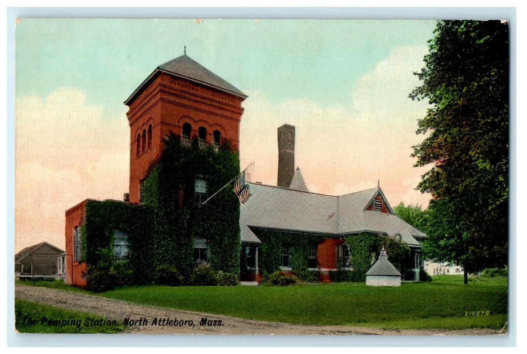 c1910s The Pumping Station, North Attleboro Massachusetts MA Antique Postcard
